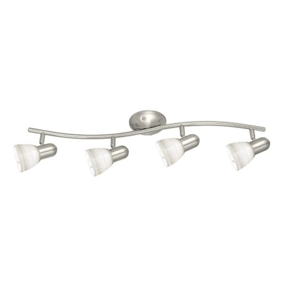 Eglo dakar 1 plafoniera con 4 faretti e14 orientabili 65cm per cucina moderna nichel