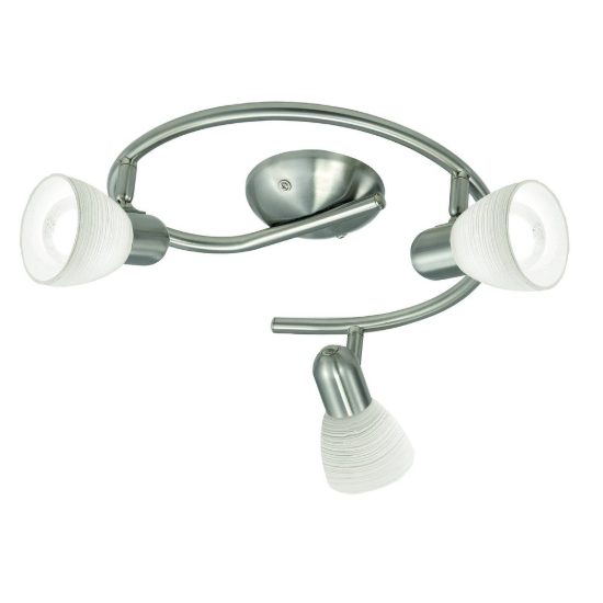 Eglo dakar 1 plafoniera con 3 faretti e14 orientabili 29,5cm per corridoio moderna nichel
