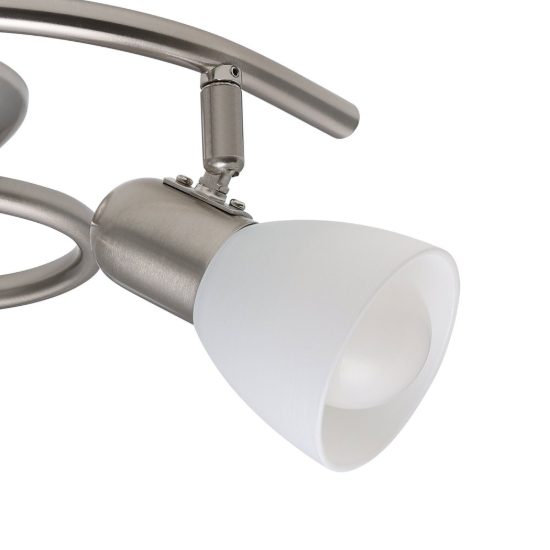 Eglo dakar 1 plafoniera con 3 faretti e14 orientabili 29,5cm per corridoio moderna nichel