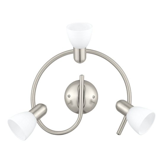 Eglo dakar 1 plafoniera con 3 faretti e14 orientabili 29,5cm per corridoio moderna nichel