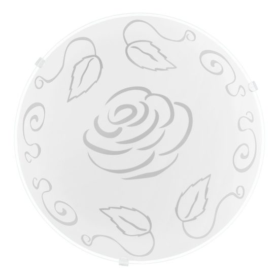Eglo mars 1 plafoniera 25cm per cucina moderna bianca con decoro a rose
