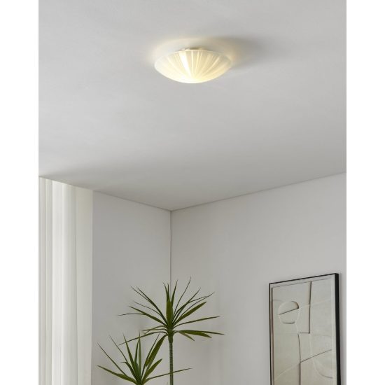 Eglo mars 1 plafoniera 25cm per cucina moderna bianca con decoro a raggi