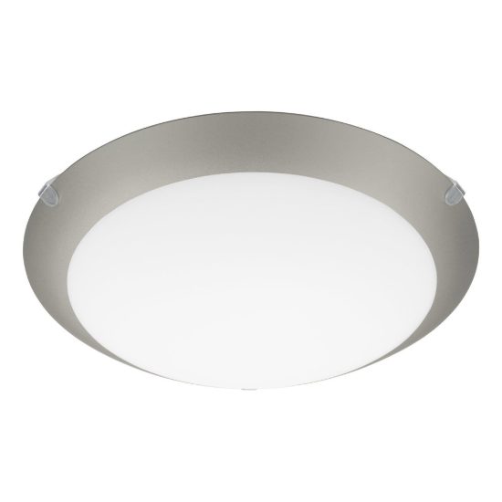 Eglo mars 1 plafoniera 25cm per cucina moderna bianca con bordo argento
