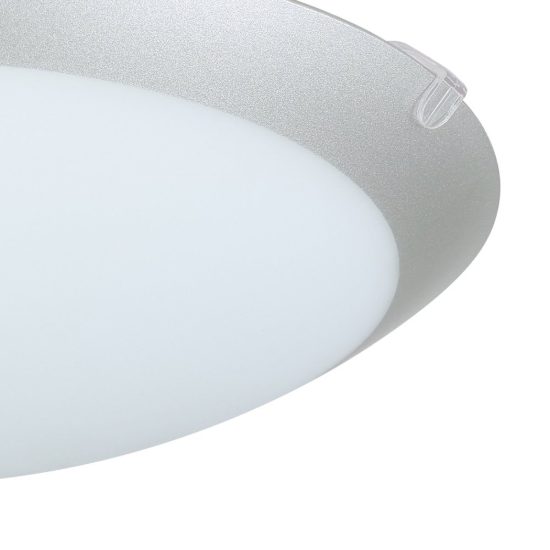 Eglo mars 1 plafoniera 25cm per cucina moderna bianca con bordo argento