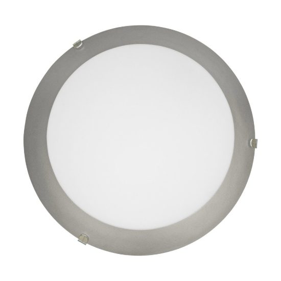 Eglo mars 1 plafoniera 25cm per cucina moderna bianca con bordo argento