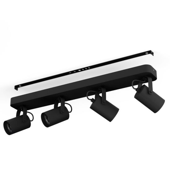 Eglo sorego plafoniera con 4 faretti gu10 led 11,2w 3000k orientabili 58cm per ingresso moderna nera
