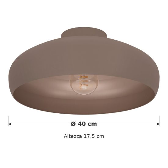 Eglo mogano plafoniera 40cm per camera da letto moderna moka