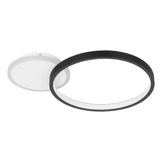 Eglo gafares plafoniera led 15w cct 3000k 6500k 40,5cm con telecomando per soggiorno moderna nera e bianca