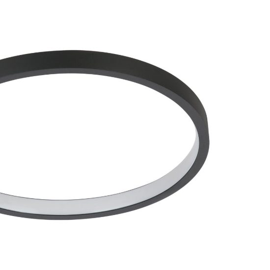 Eglo gafares plafoniera led 15w cct 3000k 6500k 40,5cm con telecomando per soggiorno moderna nera e bianca