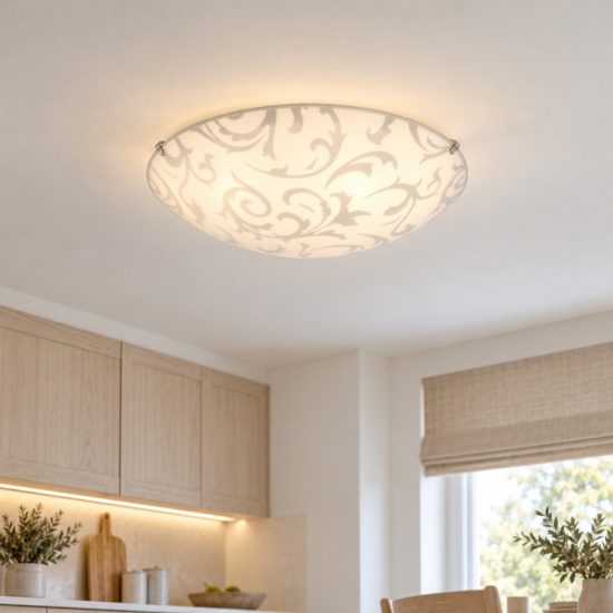 Eglo scalea 1 plafoniera 31,5cm per cucina moderna bianca con decoro