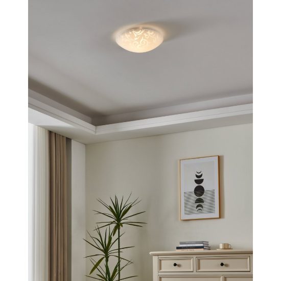 Eglo scalea 1 plafoniera 31,5cm per cucina moderna bianca con decoro
