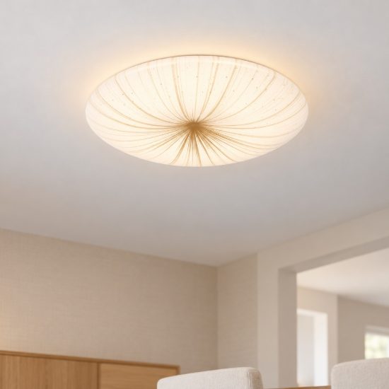Eglo nieves 1 plafoniera led 10w 3000k 31cm per cucina moderna bianca e oro