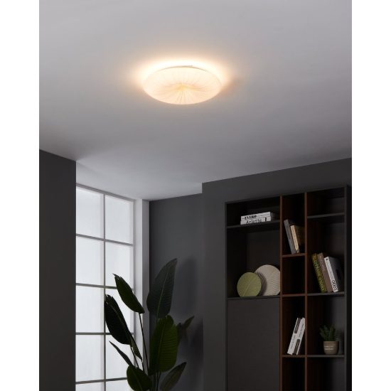 Eglo nieves 1 plafoniera led 10w 3000k 31cm per cucina moderna bianca e oro