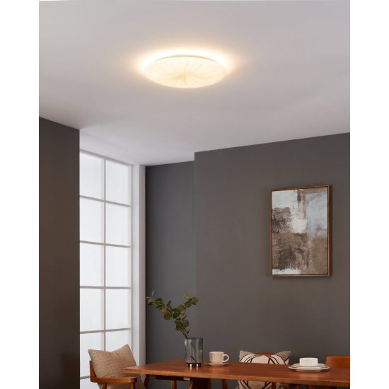 Eglo nieves 1 plafoniera led 19,5w 3000k 41cm per sala da pranzo moderna bianca e oro