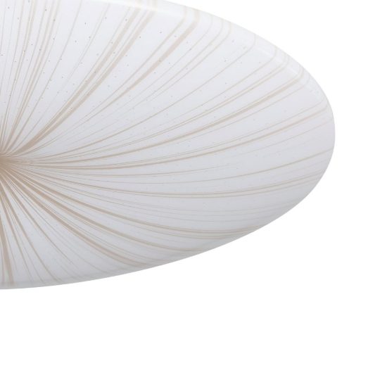 Eglo nieves 1 plafoniera led 30,8w 3000k 51cm per soggiorno moderna bianca e oro