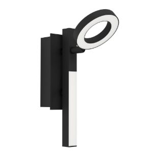 Eglo cardillio 2 applique con faretto led 5,4w 3000k orientabile 22,5cm per corridoio moderna nera
