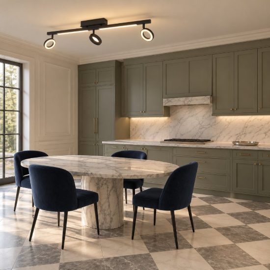 Eglo cardillio 2 plafoniera con 3 faretti led 16,2w 3000k orientabili 68,5cm per cucina moderna nera