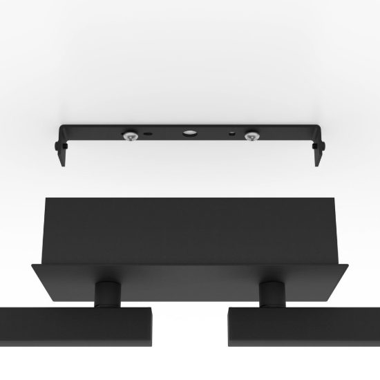 Eglo cardillio 2 plafoniera con 4 faretti led 19,4w 3000k orientabili 98,5cm per corridoio moderna nera