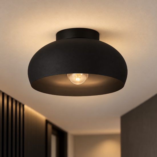 Eglo mogano 2 plafoniera 28cm per cucina moderna nera