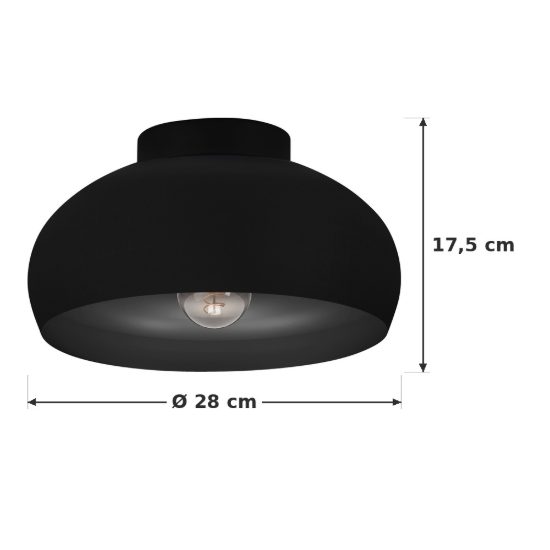 Eglo mogano 2 plafoniera 28cm per cucina moderna nera