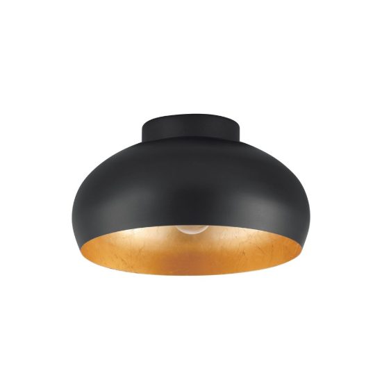 Eglo mogano 2 plafoniera 28cm per cucina moderna nera e oro