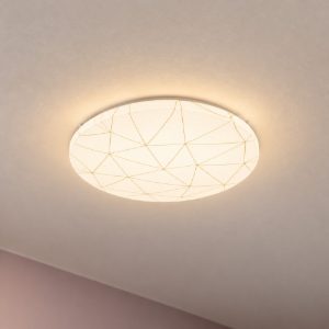 Eglo rende plafoniera led 19,5w 3000k 38cm per sala da pranzo moderna bianca e oro
