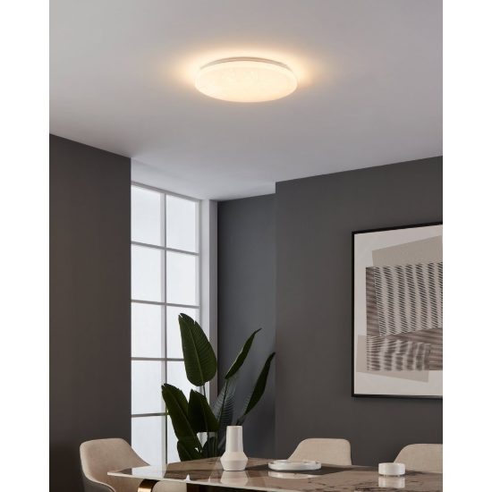 Eglo rende plafoniera led 19,5w 3000k 38cm per sala da pranzo moderna bianca e oro