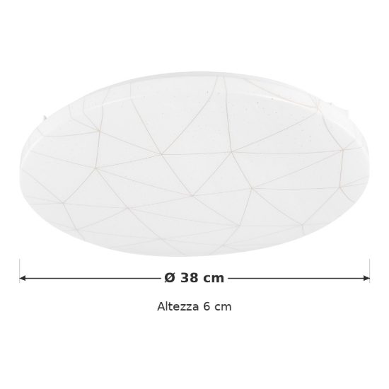 Eglo rende plafoniera led 19,5w 3000k 38cm per sala da pranzo moderna bianca e oro