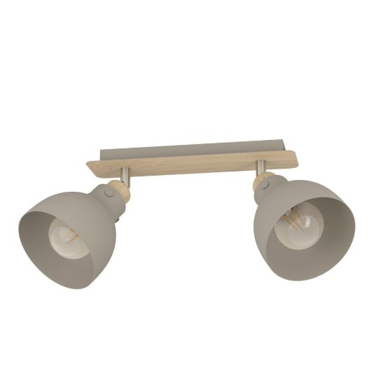 Eglo arrecife plafoniera con 2 faretti e27 orientabili 53,1cm per corridoio moderna marrone e nichel