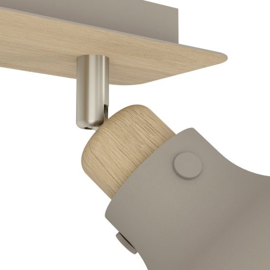 Eglo arrecife plafoniera con 3 faretti e27 orientabili 74,5cm per corridoio moderna marrone e nichel