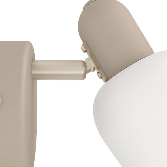 Eglo corato applique con faretto e14 orientabile 8,5cm per camera da letto moderna sabbia e nichel satinato