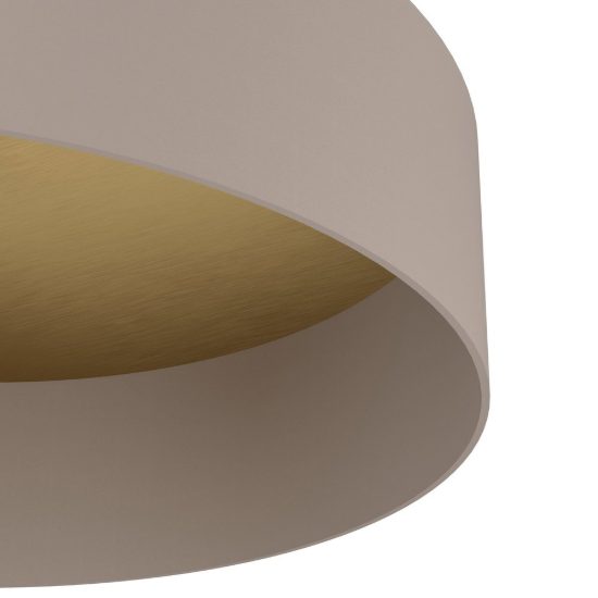 Eglo duaia plafoniera 42cm per camera da letto moderna taupe e legno