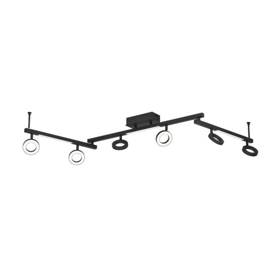 Eglo cardillio 1 plafoniera con 6 faretti led 29,1w 3000k orientabili 158,5cm per corridoio moderna nera