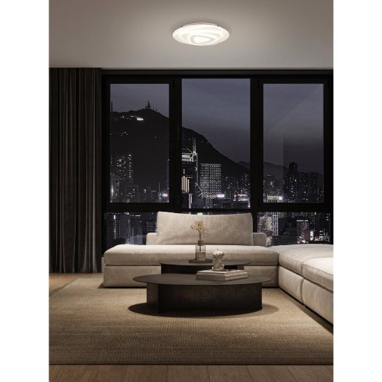 Eglo palagiano plafoniera led 21w 4000k 38cm per soggiorno moderna bianca