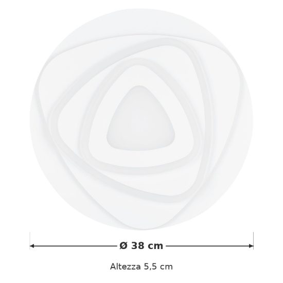 Eglo palagiano plafoniera led 21w 4000k 38cm per soggiorno moderna bianca