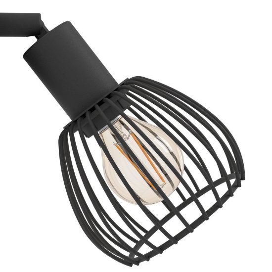 Eglo sonnino applique con faretto e14 orientabile 9,7cm per soggiorno moderna nera