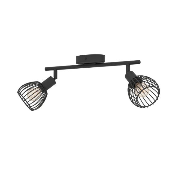 Eglo sonnino plafoniera con 2 faretti e14 orientabili 36,5cm per ingresso moderna nera