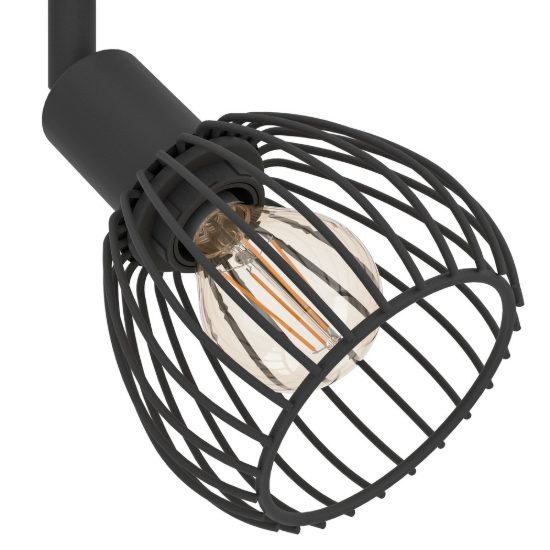 Eglo sonnino plafoniera con 3 faretti e14 orientabili 25cm per soggiorno moderna nera