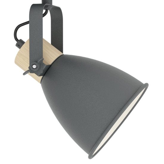Eglo coswarth plafoniera con 3 faretti e27 orientabili 67cm per corridoio moderna antracite crema e marrone