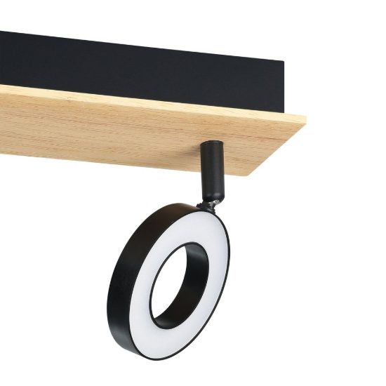 Eglo rielves plafoniera con 2 faretti led 8,4w 3000k orientabili 28cm per ingresso moderna marrone e nera
