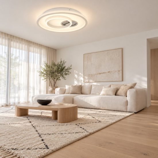 Eglo tiriolo plafoniera led 22,5w 4000k 38cm per soggiorno moderna rotonda bianca e argento