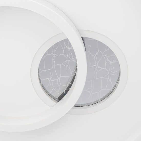 Eglo tiriolo plafoniera led 22,5w 4000k 38cm per soggiorno moderna rotonda bianca e argento