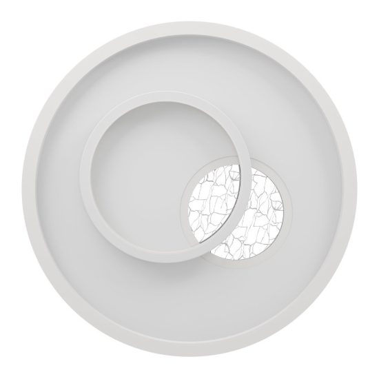 Eglo tiriolo plafoniera led 22,5w 4000k 38cm per soggiorno moderna rotonda bianca e argento