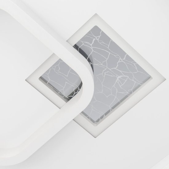 Eglo tiriolo plafoniera led 25,4w 4000k 38cm per soggiorno moderna quadrata bianca e argento