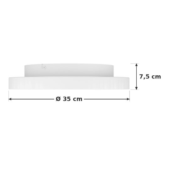 Eglo loretello plafoniera led 12w cct 2700k 6500k 35cm con telecomando per cucina moderna rotonda bianca