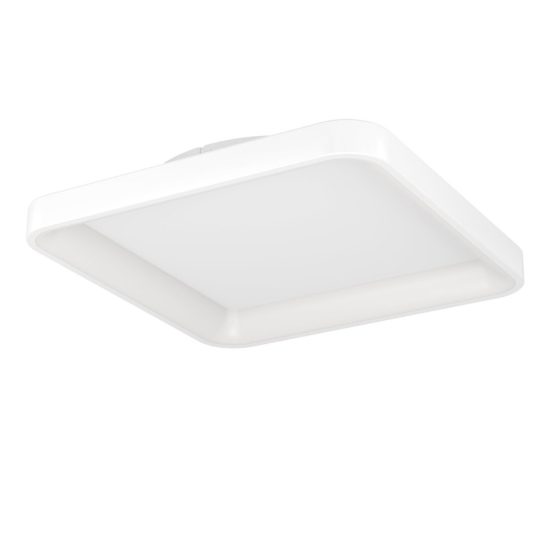 Eglo loretello plafoniera led 12w cct 2700k 6500k 35cm con telecomando per cucina moderna quadrata bianca