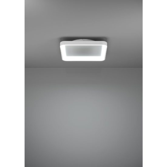 Eglo loretello plafoniera led 12w cct 2700k 6500k 35cm con telecomando per cucina moderna quadrata bianca
