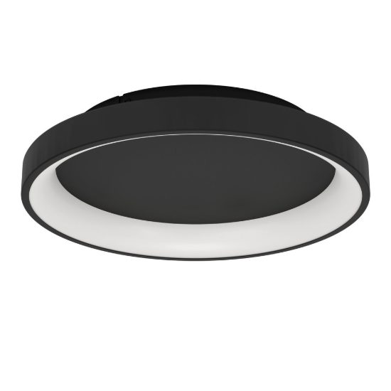 Eglo loretello plafoniera led 12w cct 2700k 6500k 35cm con telecomando per cucina moderna rotonda nera