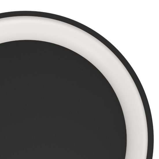 Eglo loretello plafoniera led 12w cct 2700k 6500k 35cm con telecomando per cucina moderna rotonda nera