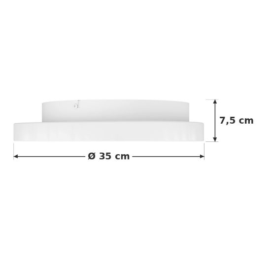 Eglo loretello plafoniera led 12w cct 2700k 6500k 35cm con telecomando per cucina moderna asimmetrica bianca